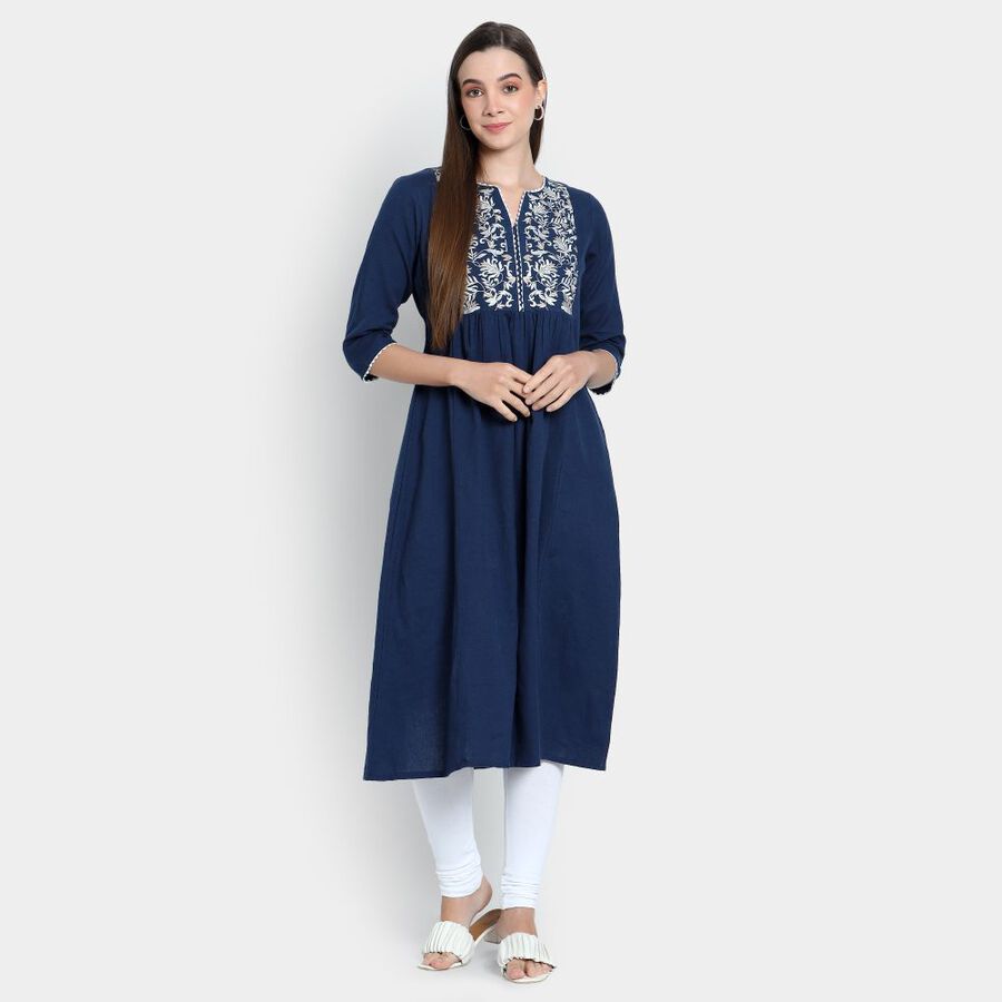 Ladies' Kurta, Navy Blue, large image number null